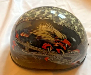 PLATINUM GMAX SERIES HELMET ALWAYS FAITHFUL SEMPER FIDELIS MOTORCYCLE, SZ. XS - Picture 1 of 6