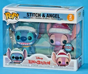 Lilo & Stitch - Winter Stitch & Angel FUNKO Pop! Vinyls NEW IN 2-Pack MINT BOX - Picture 1 of 1