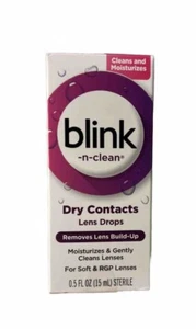 Blink-N-Clean Dry Contacts Lens Drops For Soft & RGP Lenses - Picture 1 of 7