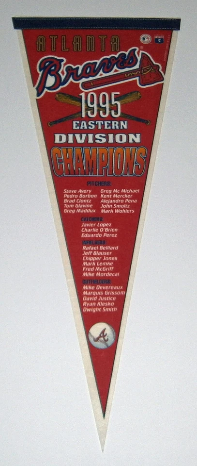 1995 Atlanta Braves Liga Nacional Campeones de la División Este Lista Smoltz Tom Glavine Foto 1 de 1