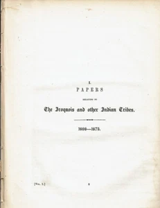 1849 PAPERS RELATING TO THE IROQUOIS & OTHER INDIAN TRIBES w/ FOLDING PLATES - Picture 1 of 7