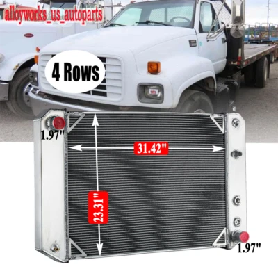4 Row Radiator For 1991-2002 1997 1996 Chevy GMC C6500 C7000 Kodiak Topkick 6.6L - Image 1 of 4