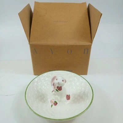 Cerámica de Pascua vintage Avon "BUNNY CANDY DISH", hecha en Brasil - ¡Nuevo! Foto 1 de 4