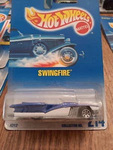 1991 Hot Wheels Swingfire 214 Convertible Street Beast Blue Card (7 spoke Wheel) - Picture 1 of 10