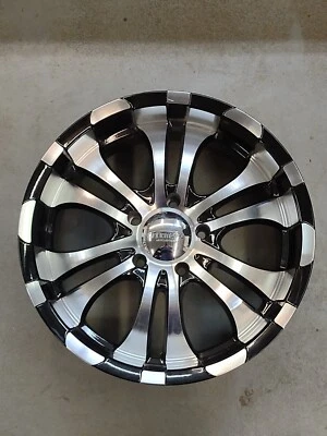 Liquid Metal Black Turbine Wheel Rim with Cap 20x8.5 5x139.7 - Image 1 of 4