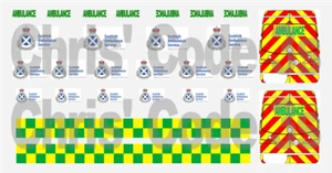 Code 3 Adhesive Vinyl Decals suit 1/43 1/50 - Scottish Ambulance - Sprinter - Picture 1 of 1