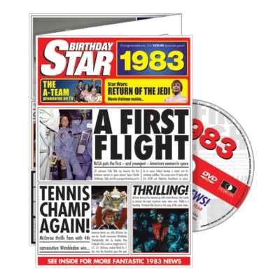 RETROCO 1983 DELUXE BIRTHDAY CARD With DVD Of The Year - 42nd Birthday. Greeting Card