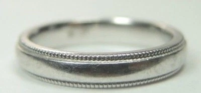 Antique Art Deco Platinum Women's Wedding Band Ring Size 6 UK-L1/2 3.61 MM .142" - Image 1 of 4