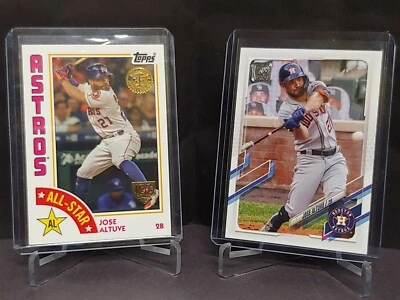 2019 Topps #84ASJA 150th Anniversary/ 2021 Topps #432 Advanced Stats Jose Altuve - Image 1 of 2