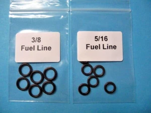 12 Fuel Line O-Rings / 6 For 5/16 & 6 For 3/8  Lines / R&S 010-011GM / FKM Mat - Picture 1 of 2