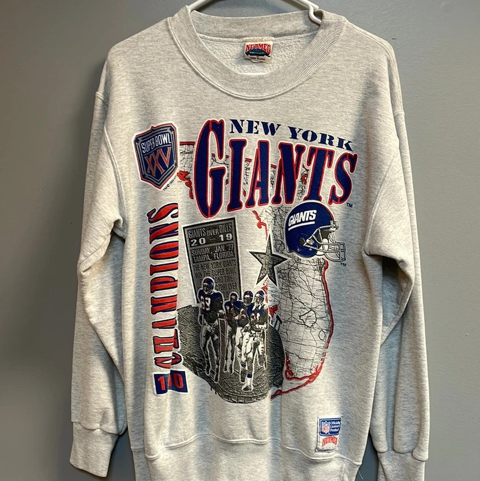 Sudadera de los 90 New York Giants cuello redondo equipo de fútbol americano de la NFL S-5XL RM2316 Foto 1 de 1
