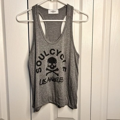 Soul Cycle Skull Racerback Gray Tank Top Sz S Small Muscle Tee Gym Running Sport - Image 1 of 4