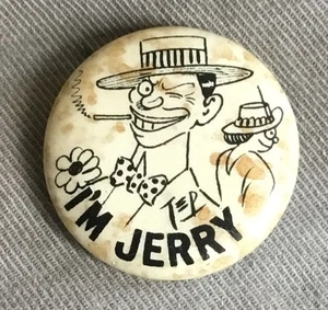 1910s I’m Jerry Hassan Cigarettes Pin Pinback Button Vintage - Picture 1 of 2