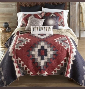 “LoneStar” Western Queen Quilt & Shams - Picture 1 of 5