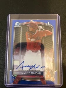 2025 Bowman Chrome Anyelo Marquez Auto Blue Refractor 1st Prospect #104/150 - Picture 1 of 2