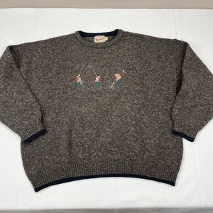 VTG Woolrich Sweater Fisherman Size 2XL 100% Wool Heavy Crewneck Made In USA 90s - Picture 1 of 11
