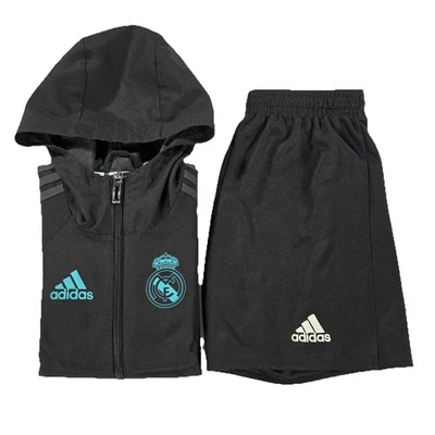 Chaqueta Real Madrid Niños 5T Negro Azul Fútbol Adidas Climalite Con Capucha Cremallera Completa Foto 1 de 4