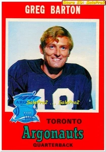 O-PEE-CHEE OPC 1971 GREG BARTON CFL TORONTO ARGONAUTS STAR MINT CARD #14 - Picture 1 of 2