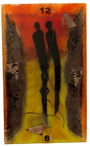 Schmelzglas Modern Hochglanz Harz Abstrakte Kunst Handarbeit Vintage Wanduhr 10" - Bild 1 von 2