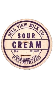 Set of 10 Unused Vintage 1940s Bell View Milk Co. Caps - Cleveland OH Sour Cream - Picture 1 of 1