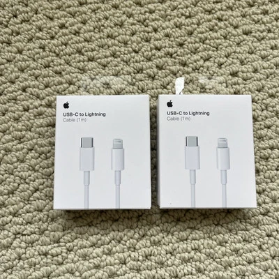 Apple 1m USB-c Lightning Cable White OEM Charger Cord Charging 3 Feet 1 Meter - Image 1 of 3
