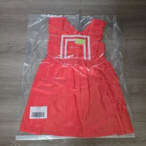 Vestido Janie and Jack con ribete de encaje manga acampanada talla 4 amapola - Imagen 1 de 3