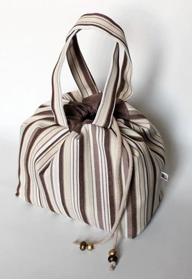 Beuteltasche mit Zugband, Projekttasche, Stricken, Häkeln, selbst genäht  - Bild 1 von 4