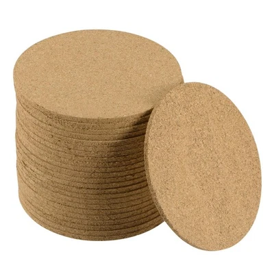 Sughero Sottobicchieri Legno, Rotondi 4.7" Diametro, 0.16" Spessa Giallo, 24pz - Immagine 1 di 4