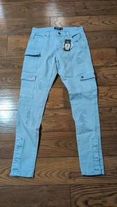 Pantalones de mezclilla PLTKS THE WORLD IS OURS Politic para hombre talla 32 azul vintage - Imagen 1 de 15