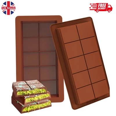 10 Cell Dubai Viral Chocolate Bar Mould Silicone Candy Deep Chocolate Bar UK