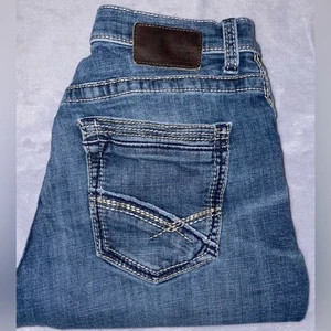 BKE Men’s Tyler Straight Leg Jean Cut Off Shorts Denim Raw Hem Waist 33” - Picture 1 of 8