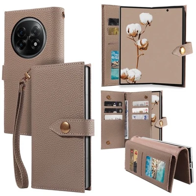 For OPPO Genuine Leather Wallet 9 Card Case Magnetic Luxury - Image 1 of 4