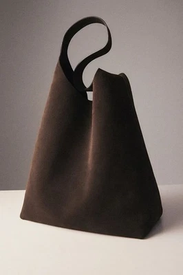 COS Serif Tote Brown Suede EUC - Image 1 of 4
