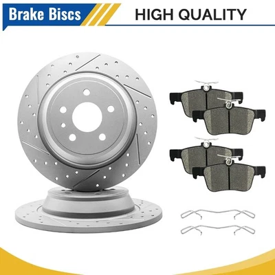 For 2013-2020 Ford Fusion Escape Lincoln MKZ/MKC Rear Brake Rotors Ceramic Pads - Image 1 of 4