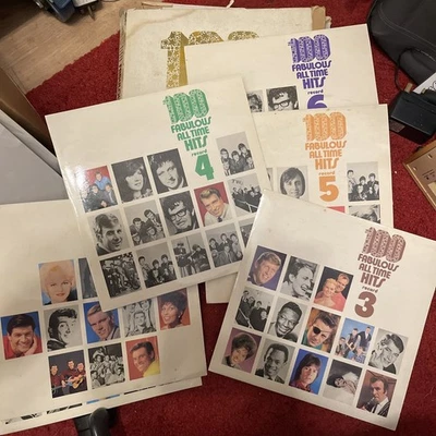 100 Fabulous All Time Hits Vinyl Record Box Set LP 6 Discs EMI 1973 Compilation - Image 1 of 4