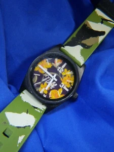 Neff Daily flowers camouflage green silacone band RN 129493 LADIES WATCH A15 - Picture 1 of 9