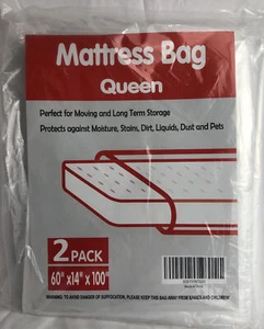 2 Pack Queen Size Mattress Bag Clear! New! - Picture 1 of 1