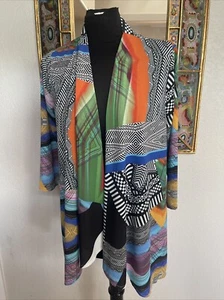 ADORE Open Jacket Sz Sm Beautiful Multicolor Contemporary Design Lightweight EUC - Picture 1 of 7