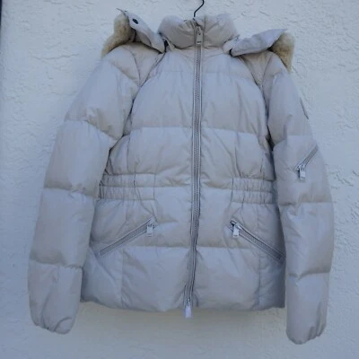 NWT Coach Down Puffer Hooded Short Coat Jacket Womens Oyster SZ S - Image 1 of 4