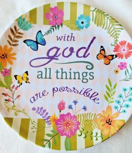 Religious 12" Melamine Plate - With God all things are Possible, NEW - Picture 1 of 5