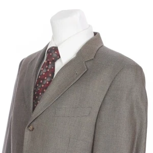 Joseph Abboud 3 Button Taupe Black Nailhead Silk Wool Sport Coat 40 Regular 40R - Picture 1 of 11