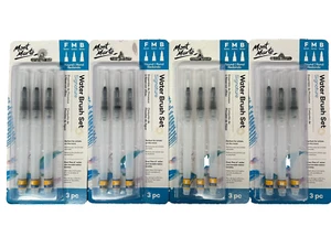 WOW! 4 Mont Mate Water Brush Set SIGNATURE 3mm 4mm 5mm Round & FAST FREE SHIP! - Picture 1 of 4
