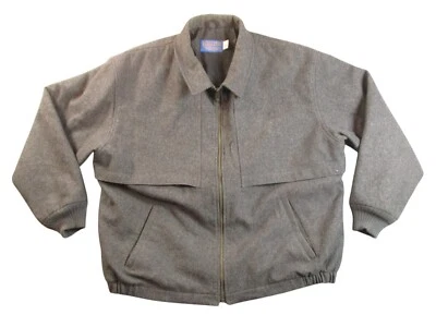 Vintage 1994 Pendleton Bomber Jacket Men's XL Gray Wool Coat Made in USA - Image 1 of 4