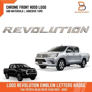 REVOLUTION CHROME HOOD ABS LOGO EMBLEM BADGE LETTER FOR TOYOTA HILUX REVO 15-22 - Picture 1 of 5