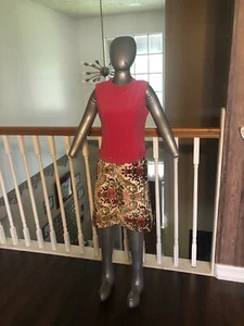 Vintage VELVET And TAPESTRY 1960s Hot Pink Dress Belted UNIQUE - Picture 1 of 7