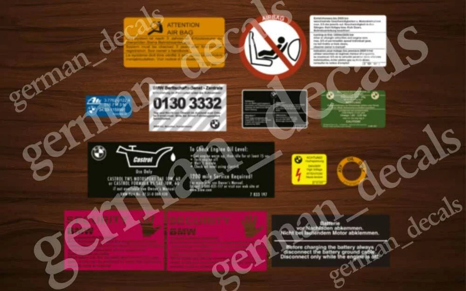 BMW e36 318i 320i 323i 325i 328i ПОЛНЫЙ НАБОР НАКЛЕЕК НАКЛЕЙКИ МОТОРНЫЙ ОТСЕК - Изображение 1 из 1