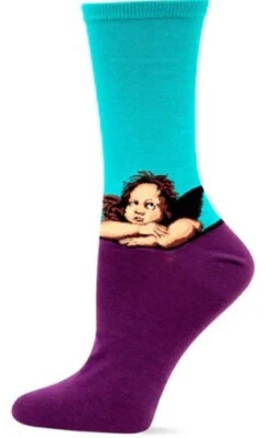 Calcetines novedosos para mujer Rafael's Angels Fine Art nuevos con etiquetas  Foto 1 de 3