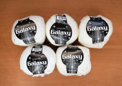 5 King Cole Galaxy DK Yarns: Color #684 Saturn (White) Acrylic/Wool/Sequin  50g - Image 1 of 4