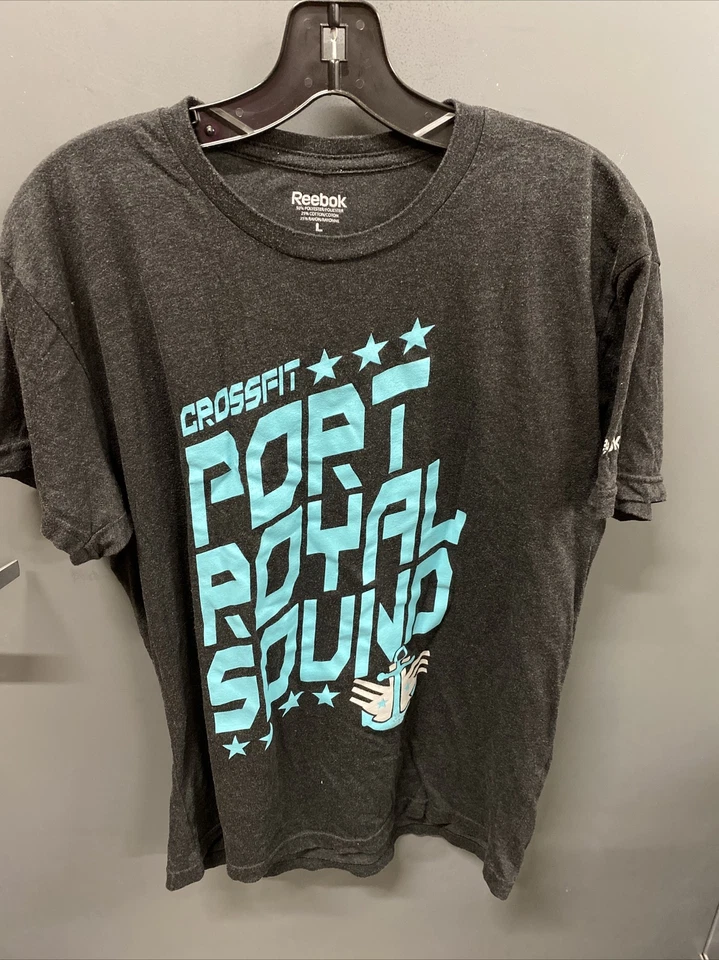 Camiseta negra grande Port Royal Sound Crossfit Reebok para hombre Foto 1 de 4