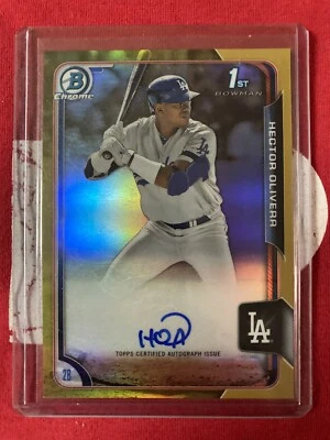 2015 Bowman Chrome GOLD Refractor #6/50 Hector Olivera #BCAP-HO AUTO Dodgers - Image 1 of 2